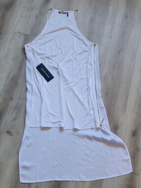 NWT Marciano Josie High-Neck Mixed Media Tank Top - Blanc Pur / White (Size M)